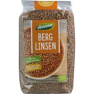 Berglinsen, Linsen braun , dennree 500 gr Packung