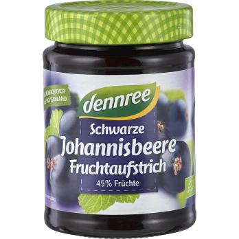 Schwarze Johannisbeere,Fruchtaufstrich, dennree ,340 g