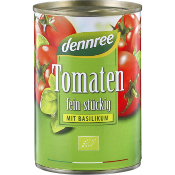 Tomaten fein-stückig mit Basilikum