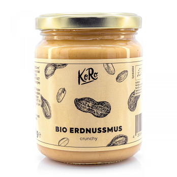 Erdnussmus crunchy, KoRo 250 g Glas