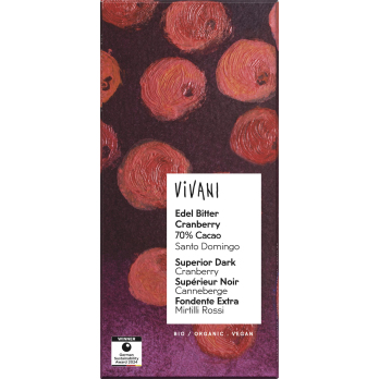Edel Bitter Cranberry 70%, 80 g Vivani